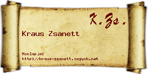 Kraus Zsanett névjegykártya